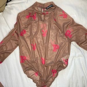 Mesh playboy bodysuit
